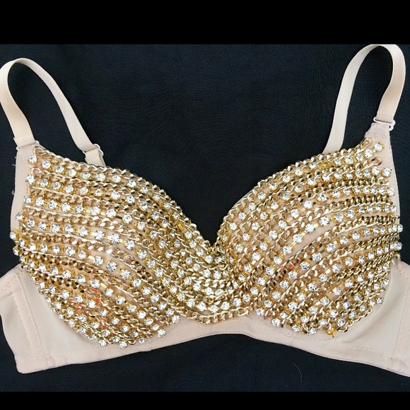 rhinestone bustier bra